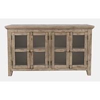 Rustic Shores 4-Door Low Accent Cabinet