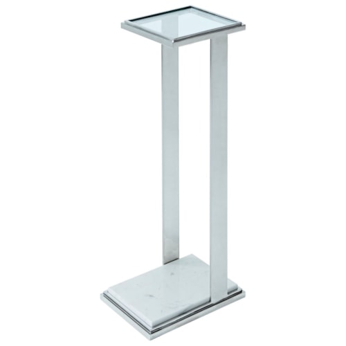 San Clemente Contemporary End Table with Marble Base