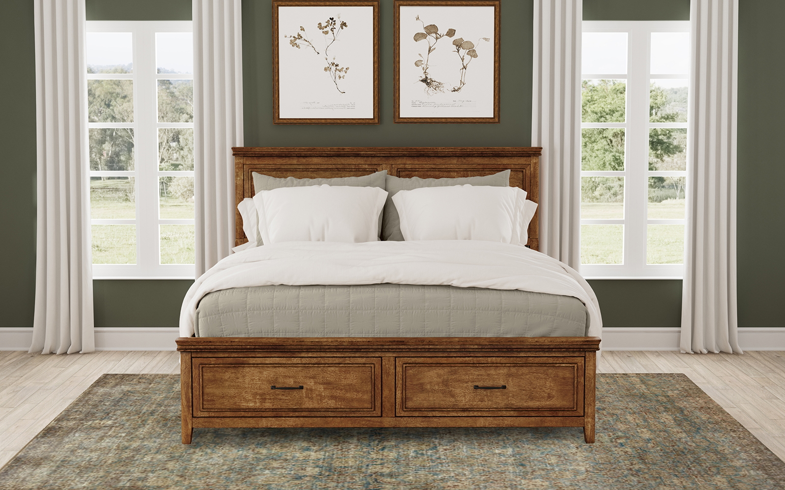 Queen Panel Storage Bed