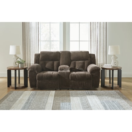 Dbl Rec Loveseat W/console