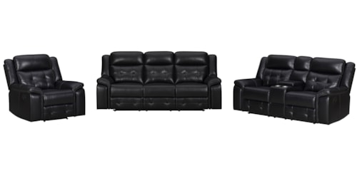 Casual 3-Piece Manual Reclining Living Room Group