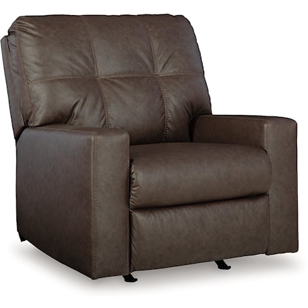 Contemporary Faux Leather Rocker Recliner