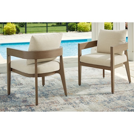 Outdoor Dining Chair With Cushion (Set of 2)