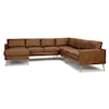 Best Home Furnishings Trafton Leather Sectional Sofa w/Chaise & Metal Feet