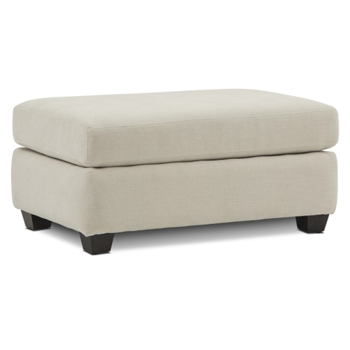Transitional Rectangular Accent Ottoman with Tapered Block Feet