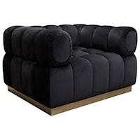 Glam Low Profile Channeled Velvet Chair
