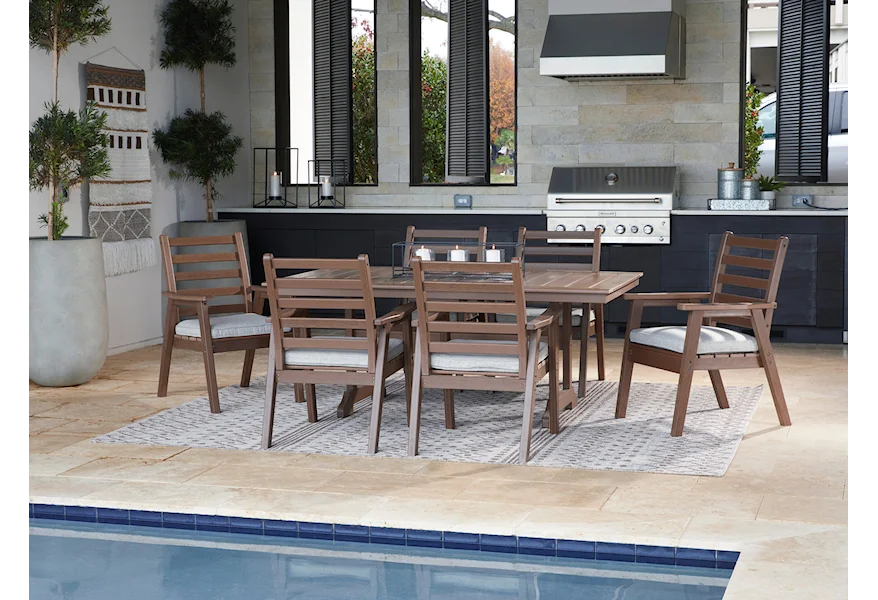 Emmeline 7-Piece Outdoor Dining Set by Signature Design by Ashley at Furniture Fair - North Carolina
