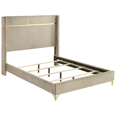 GOLD BAND BEIGE QUEEN BED | .