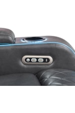 Built-in USB-A and USB-C charging ports discreetly placed on the inner arm keep devices powered up and within reach