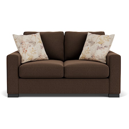 Contemporary Loveseat with Track Arms