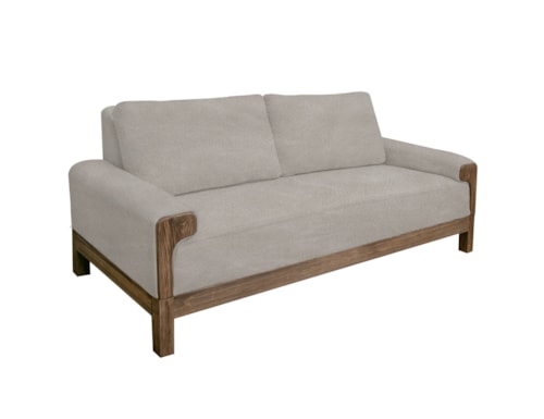 Contemporary Loveseat with Throw Pillows