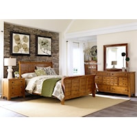 Rustic 4-Piece Queen Bedroom Group with Nightstand