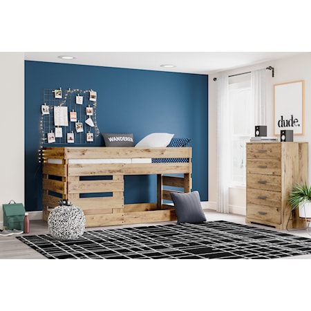 Twin Loft Bed 2-Piece Bedroom Set
