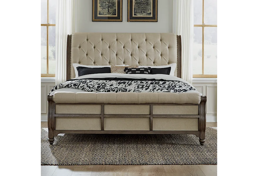Americana Farmhouse Queen Sleigh Bed by Liberty Furniture at Lynn's Furniture & Mattress