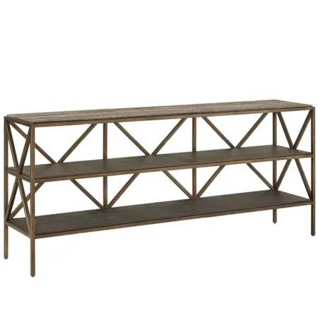 Rectangular 2-Shelf Console