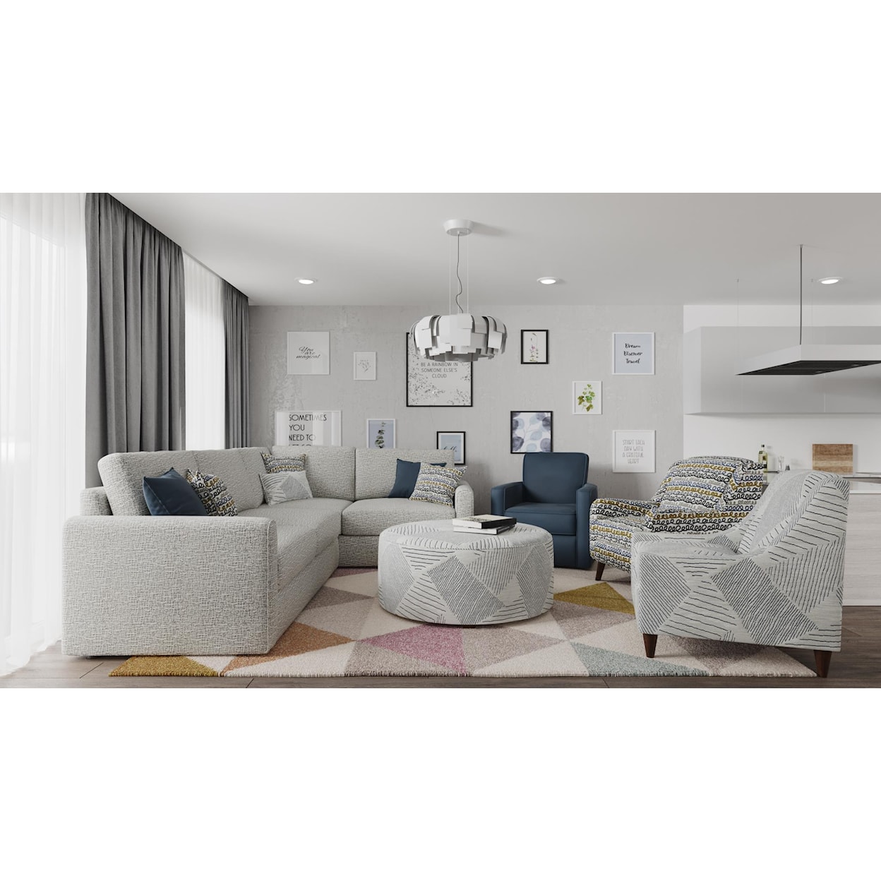 Fusion Furniture 7000 HARMER PLATINUM 2-Piece Sectional 