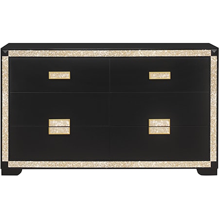 RIVERA BLACK AND GOLD DRESSER |