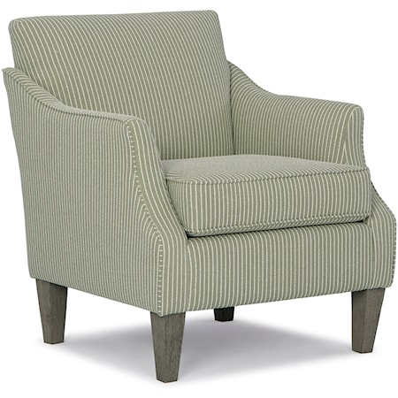 Transitional Stationary Club Chair with Riverloom Finish