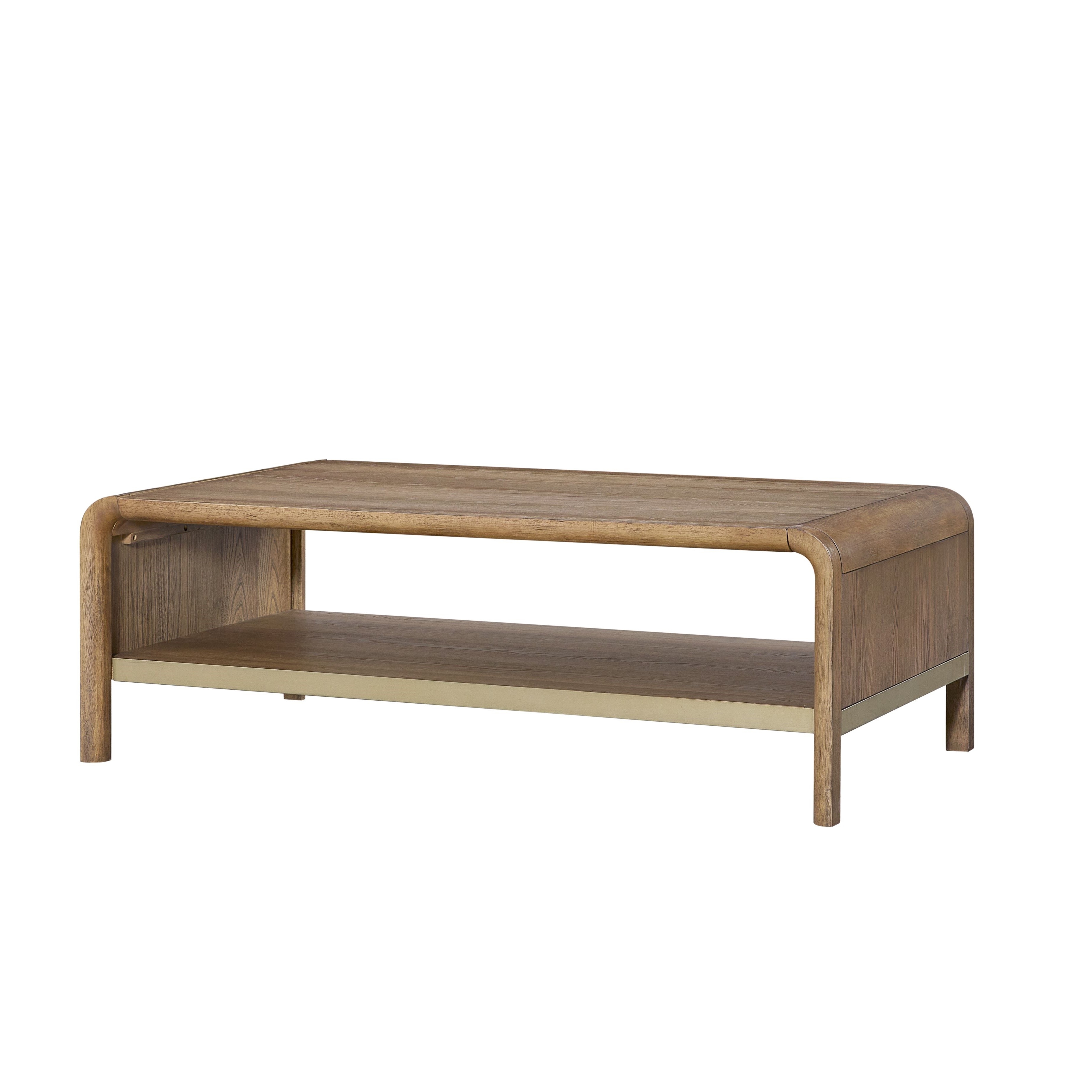 Waterfall Cocktail Table w/Lower Shelf