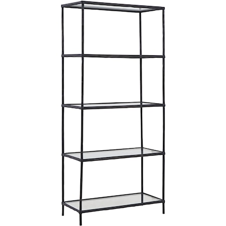 Bookcase in Antique Black Finish