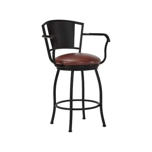 Berkeley Flat Swivel With Back & Arms Barstool With No Welt
