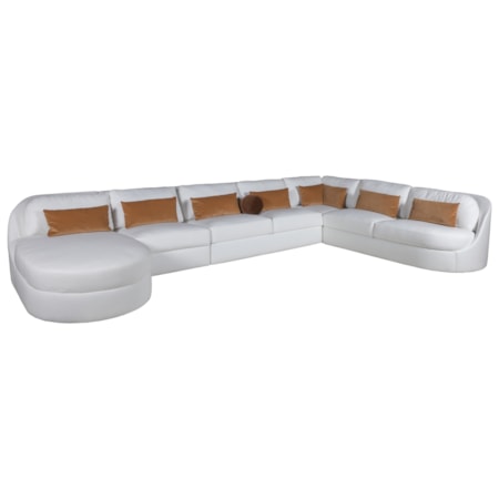 4-Piece Curved Sectional Sofa