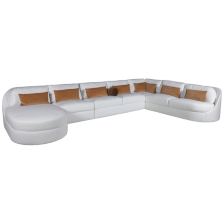 4-Piece Curved Sectional Sofa
