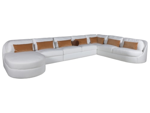 Contemporary Ava 4-Piece Curved Sectional Sofa