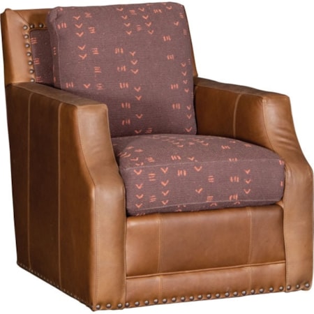 Leather/Fabric Swivel Chair