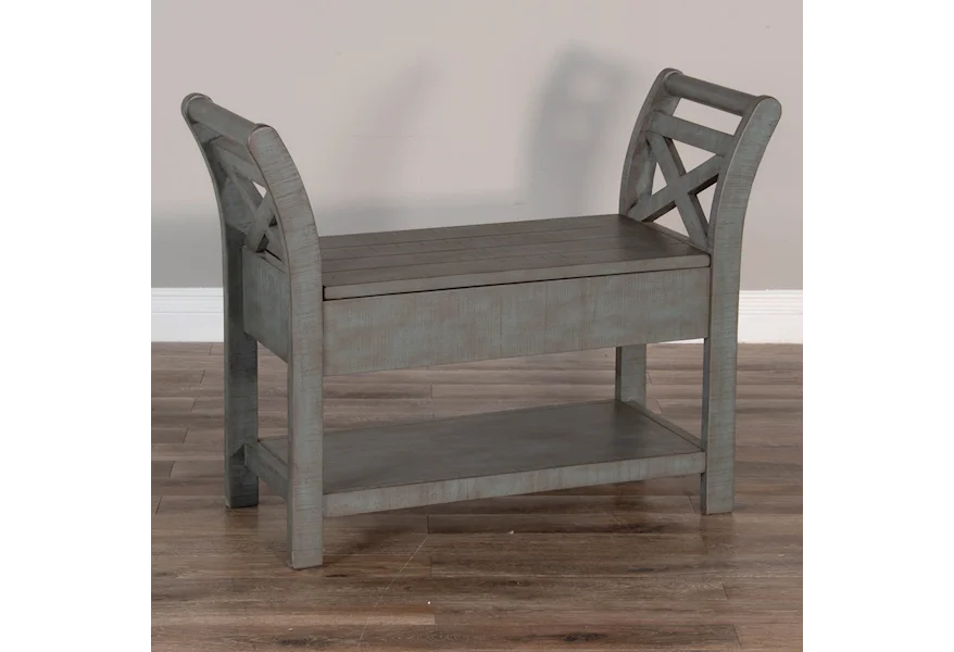 Ranch House Accent Bench w/ Storage by Sunny Designs at Sparks HomeStore