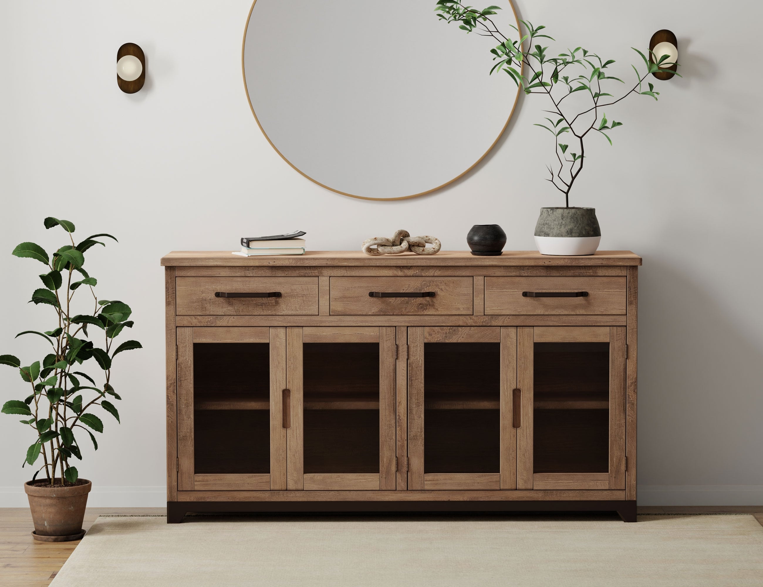 International Furniture Direct Natural Parota Console