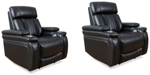 Casual Power Recliner with Power Headrest (Set of 2)