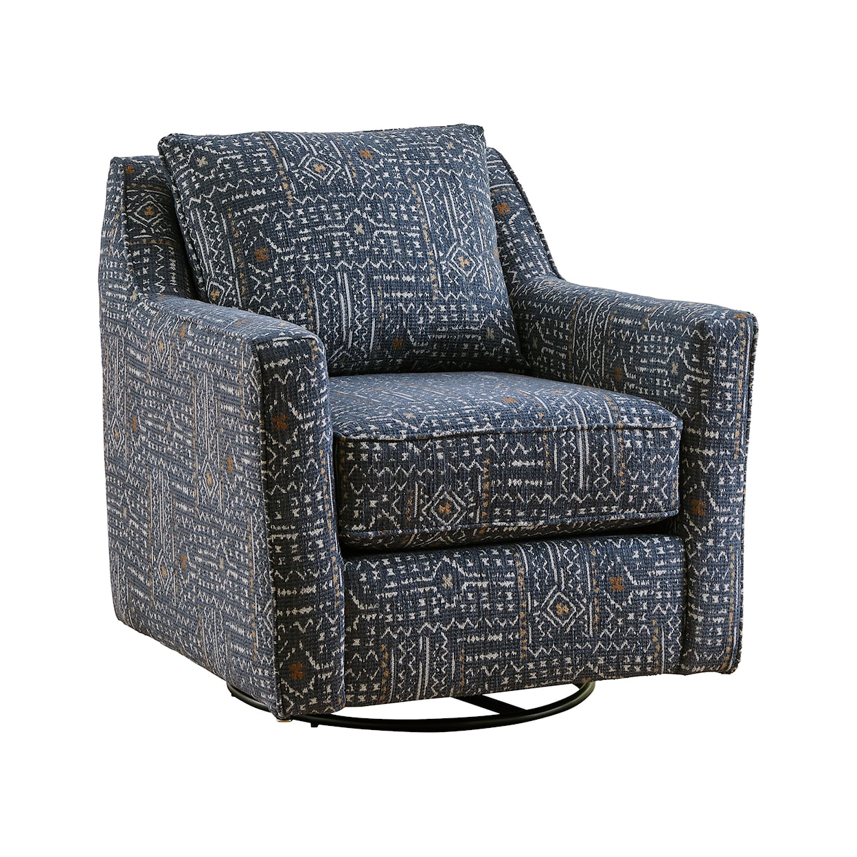 Fusion Furniture 5005 HERZL DENIM LOXLEY COCONUT Swivel Glider Chair