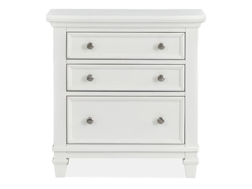 Contemporary 3-Drawer Nightstand with USB Ports