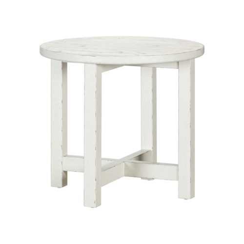 Farmhouse Round End Table