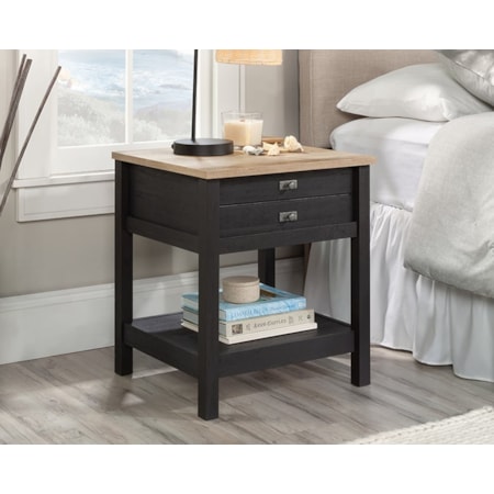 Nightstand with Lower Storage Shelf