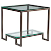 Artistica Artistica Metal Bonaire Square End Table with Glass Top and One Shelf