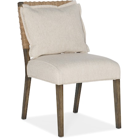 Coastal Woven Back Side Chair with Performance Fabric
