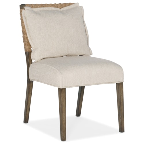 Coastal Woven Back Side Chair with Performance Fabric