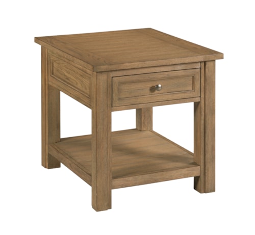 Transitional Rectangular 1-Drawer End Table