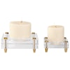 Uttermost Accessories - Candle Holders Claire Crystal Block Candleholders, S/2