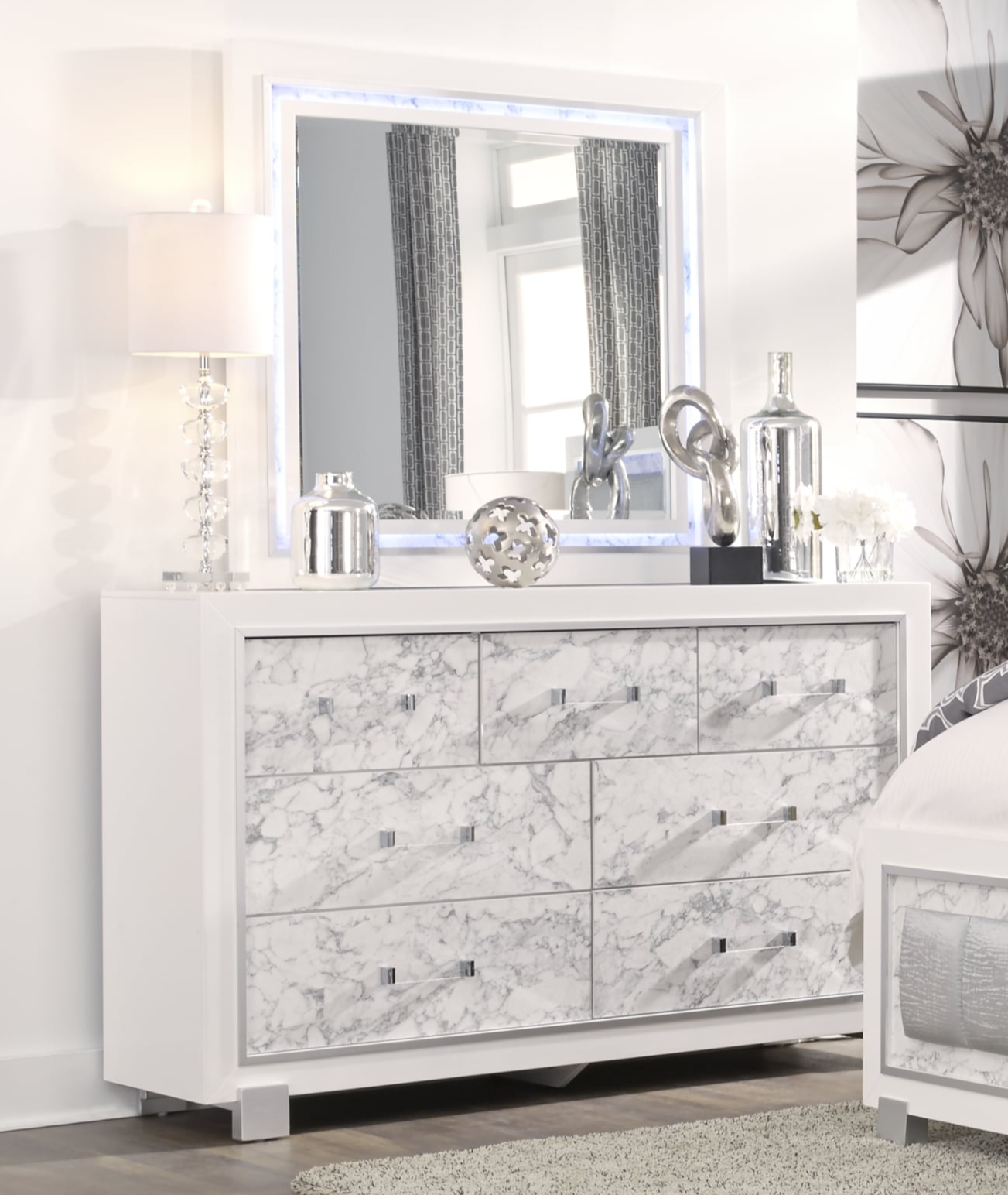 Global Furniture Santorini SANTORINIMETALLIC WHITEDR Contemporary 7