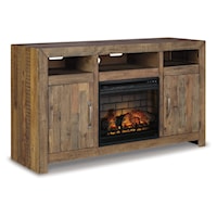 62" TV Stand With Electric Fireplace