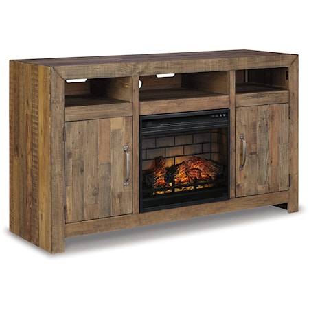 62" TV Stand With Electric Fireplace