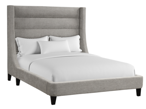Transitional Upholstered Queen Bed with Channel Tufting