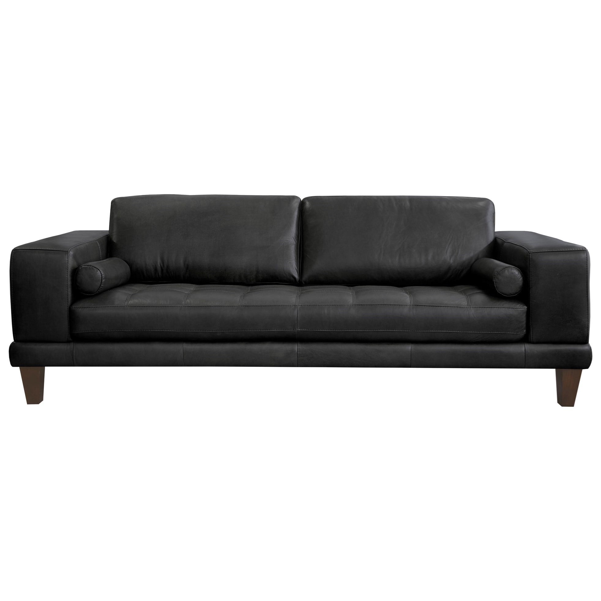 Armen Living Wynne Upholstered Sofa with Bolster Pillows