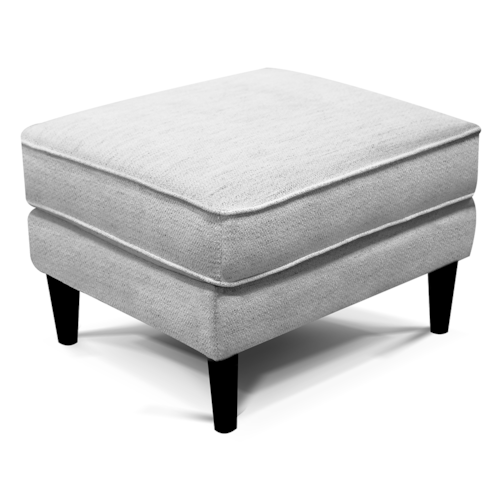 Contemporary Ottoman with Exposed Wood Legs