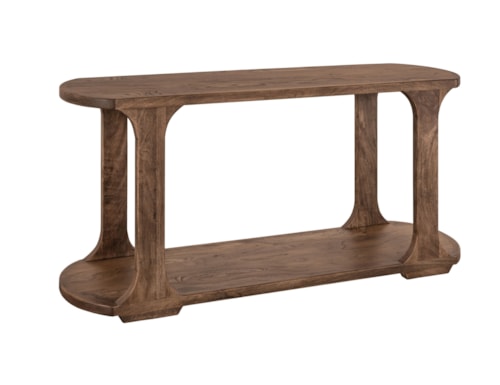 Modern Rustic Sofa Table with Open Storage Area