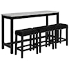 New Classic Celeste Theater Bar Table W/ 3 Stools