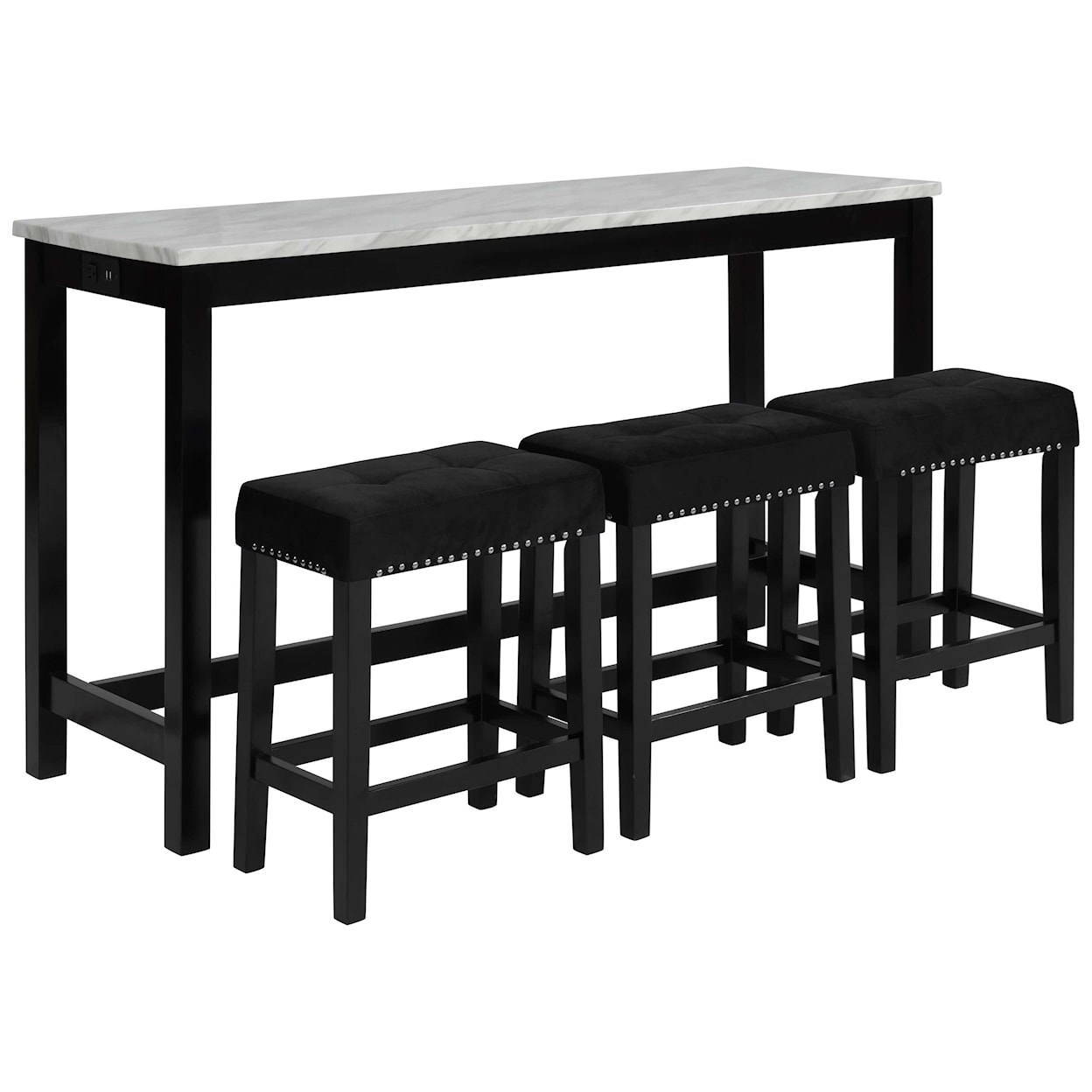 New Classic Furniture Celeste Theater Bar Table W/ 3 Stools